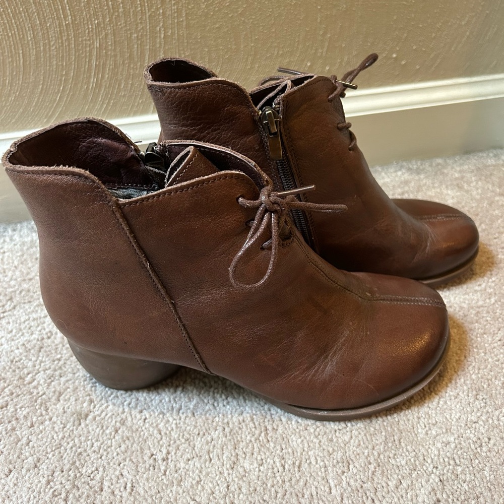 Brown Leather Ankle Boots